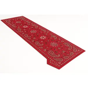 Western "Bandana" Fabric Table Runner, 14x72-Inch, Red