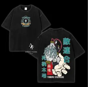 Shigaraki Decay Academy Tee – Oversized Black Anime Shirt | Villain Crest Font Front + Tomura Silhouette Lore Panel Back | Otaku Drop for Antihero Collectors & My Hero Academia Rebels