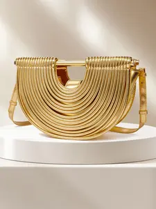 Women's Bamboo Handmade Bag, Half Round Straw Beach Bag, Trendy Watermelon Shape Basket, Perfect for Casual & Daily Use, Handcrafted Bag