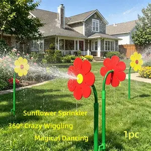 Crazy Daisy Sprinkler, Dancing Flower Water Sprinklers, Fun Sunflower Lawn Sprinkler, Yard Watering, Dog Play, Garden Sprinklers, Garden Accessories