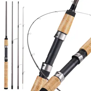 Sougayilang 4-Section 6ft Fishing Rod with Comfortable Cork Handle, 2-6LB Line Weight, Carbon Fiber, Outdoor Sports Tackle