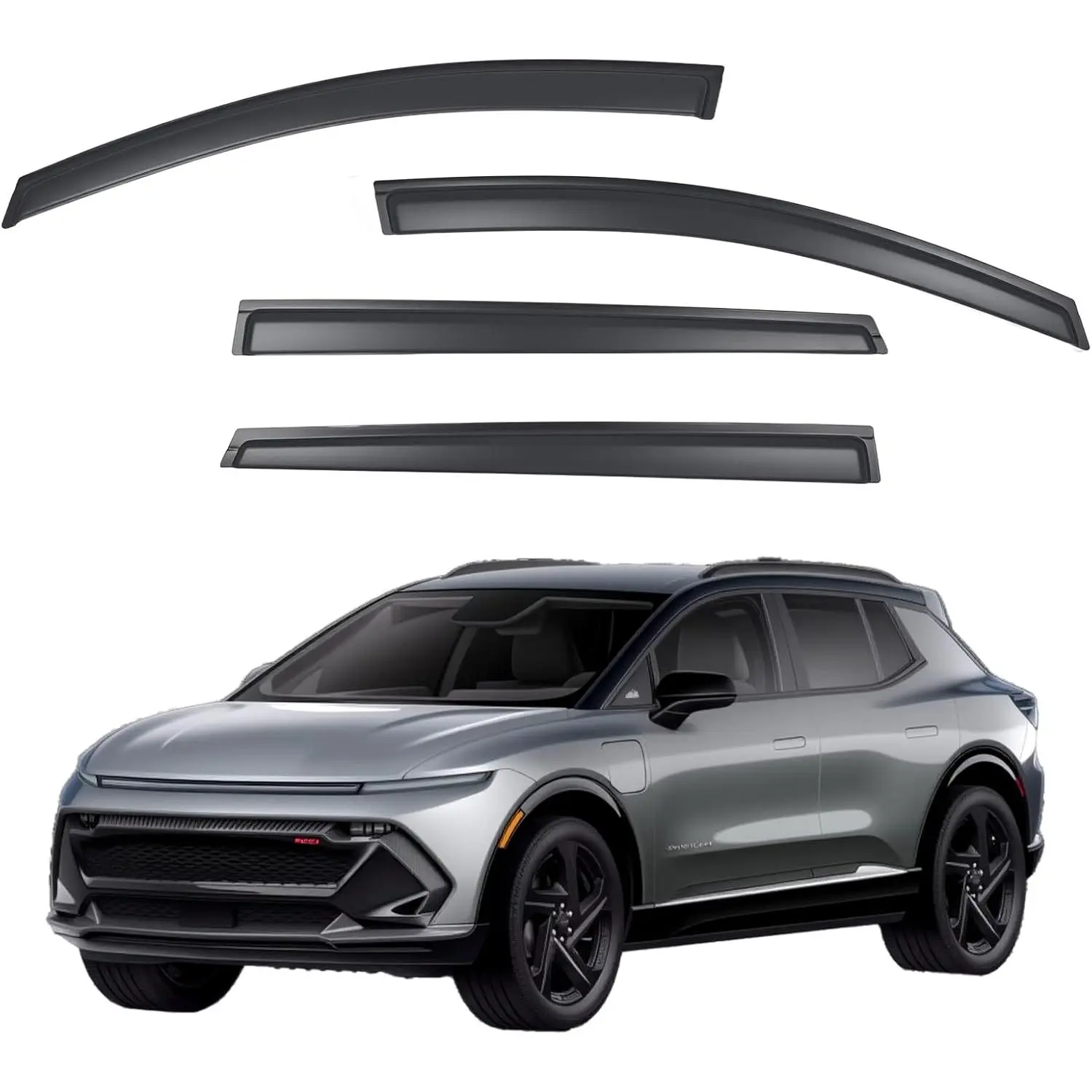 Acrylic Side Window Visors Rain Guards for Equinox EV 2025-2026, 4-Pcs Out-Channel Vent Shades Dark Smoke, Tape Mount Car Sun Shades with Sun Protection, Heat Reduction, Tape for Extra-Strong Grip