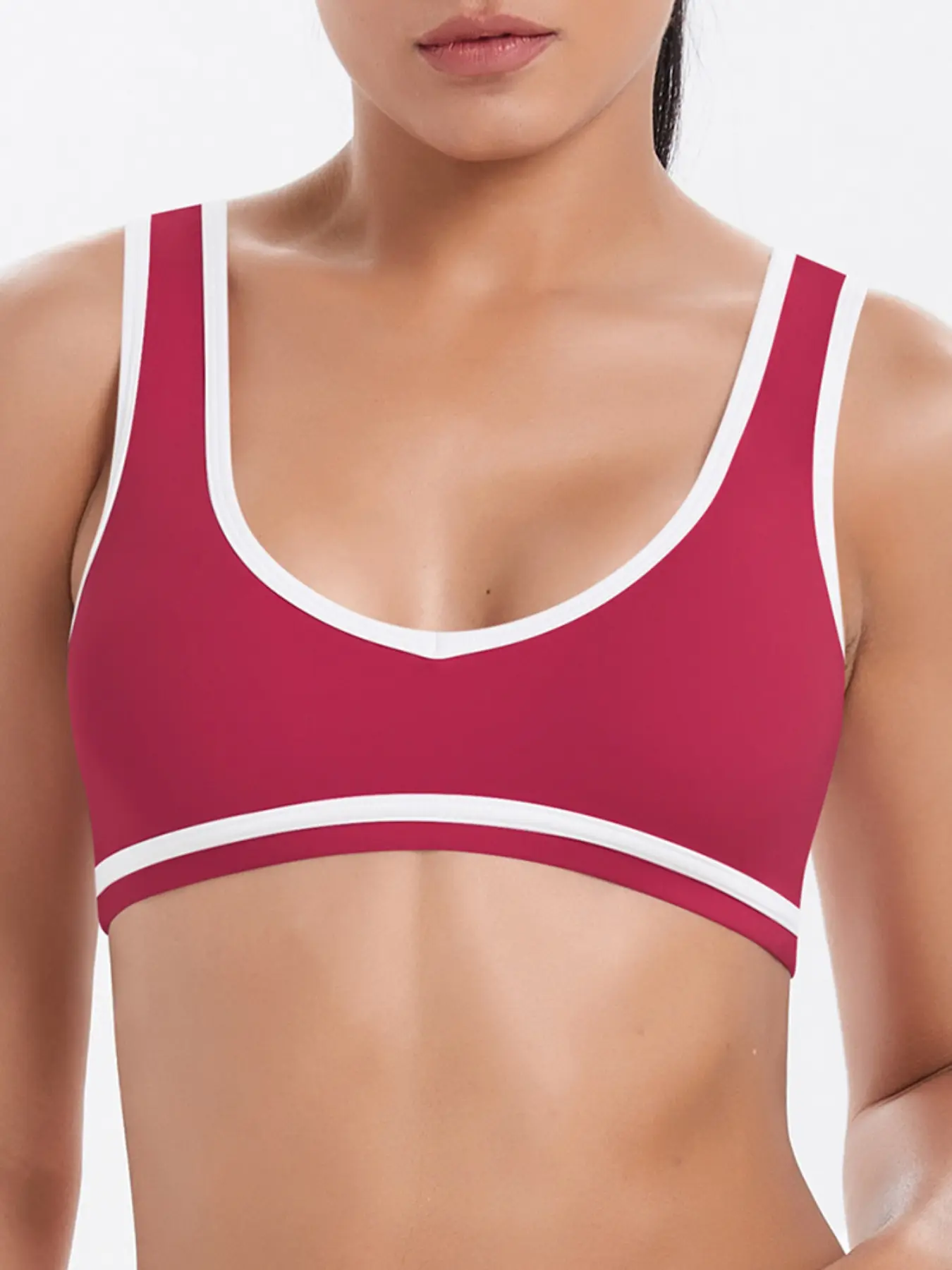 Women's Colorblock U-Neck Yoga Bra, Sexy Backless Gym Activewear Fitness Vest, Sleeveless Pilates Training Top, Comfortable Sports Bra, Workout Bras, Yoga Clothes
