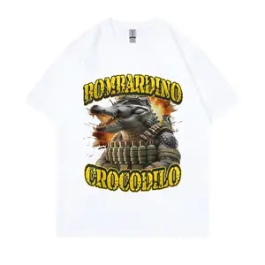 Youth and adult Bombardiro Crocodilo Graphic Tshirt Italian Brainrot Funny Tshirt Men Women Casual Joke Humor