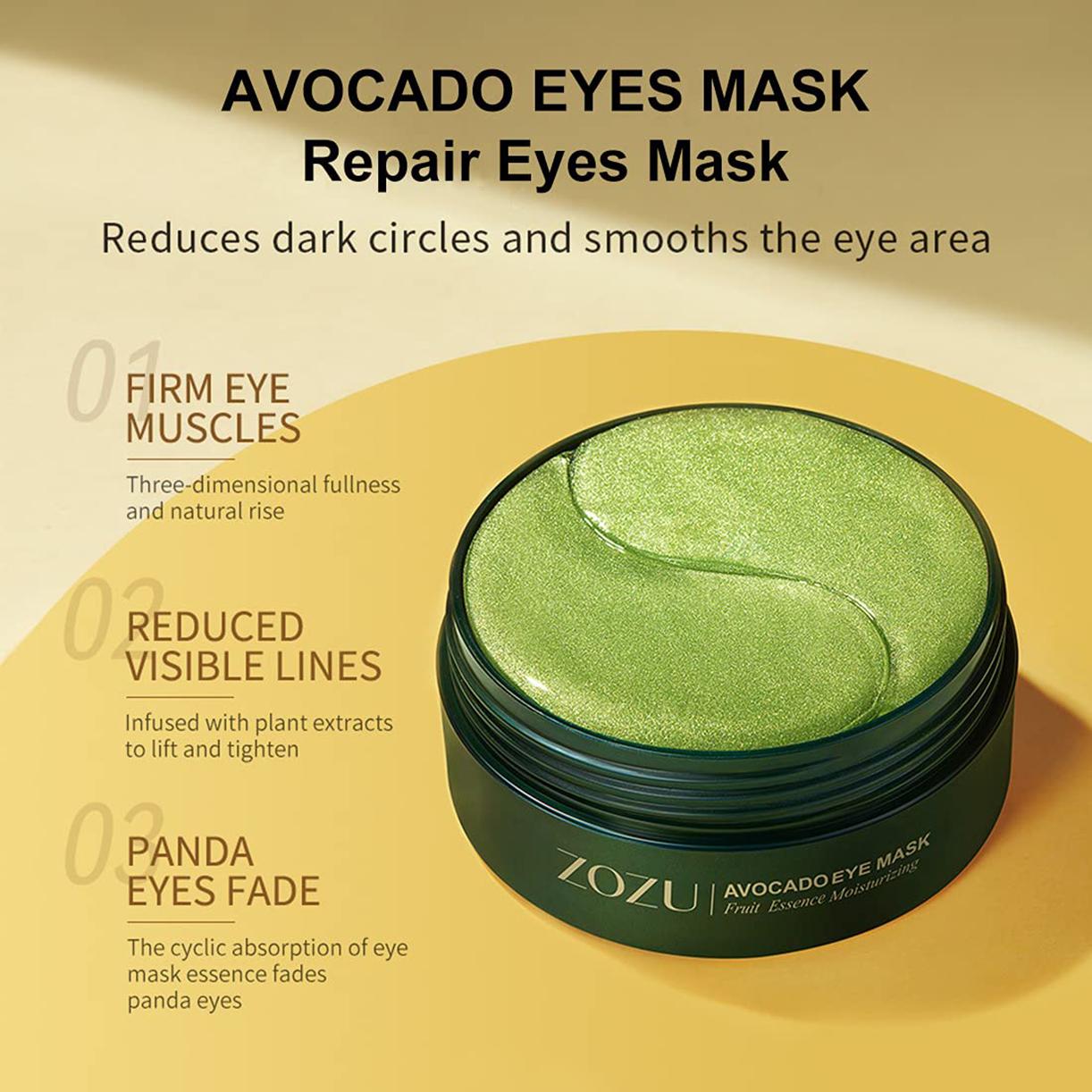 [Buy one, get one free] Taren cosmetics avocado moisturizing eye bag facial mask, 60 pieces/set, black eye bag eye care products, skin care gifts, moisturizing and comfortable