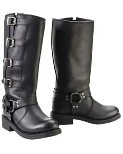 Milwaukee Leather Women's Buckle Detail Tall Motorcycle Boot Round Toe - Mbl9346