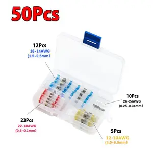 Heat Shrink Connect Terminals Wire Repair Welding Tube Kit, Waterproof Rainproof Multipurpose Electric Wire Insulated Splice Plastic Casing Tool, Heat Shrink Connectors, Wired Jack, Solder Seal Wire Connectors