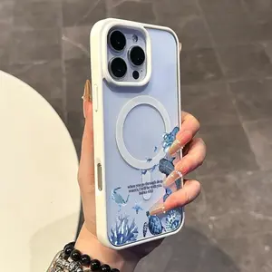 Chic Magnetic Smartphone Casing, Anti-Slip Ultra-Thin Cellphone Accessory, Scripture Whale Shark Design, Aesthetic Handheld Case for iPhone 11/12/13/14/15/16/17 Pro/ProMax/Plus, Daily Use