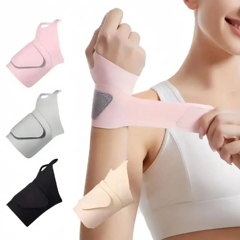 Sporty Sports Wristbands, 4-Pack Ultra-Thin Nylon Wrist Support with Adjustable Compression for Unisex Fitness