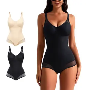 2025 Women's Solid Color Bodysuit Shapewear, Adaptive Everyday Underwear, Stretchy Lingerie, Minimalist Black – Trendy Comfort for On - the - Go Lifestyles