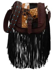 Scully Women's Women'S Patchwork Fringe Crossbody Bag - B361