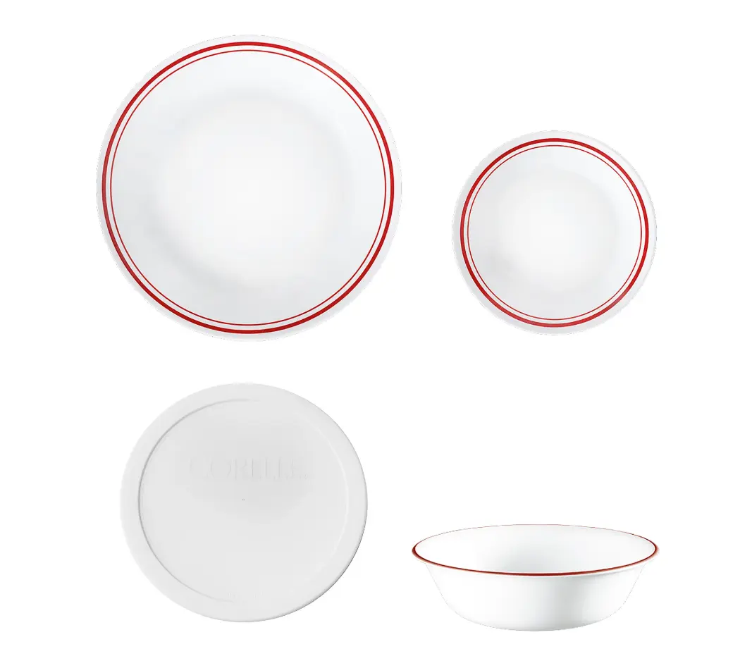 16-Piece Service for 4 Dinnerware Set - Includes 4 Dinner Plates, 4 Appetizer Plates, 4 Bowls, 4 Lids - Dishwasher, Microwave, Freezer Safe - Perfect for Family Gatherings