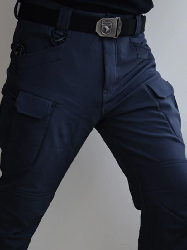 Men's Tactical Fleece Lined Cargo Pants, Autumn Winter Outdoor Multi-Pocket Workwear, Warm Lightweight Durable Scratch-Resistant Hunting Shooting Hiking Pants