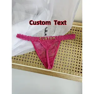 Gifts for Women,  T-Backs, Crystal English Letters, Personalized Thongs, Custom Underwear for Couples, Stylish, Fun, Unique Gifts, Lingerie, Panties, Thongs for Wives