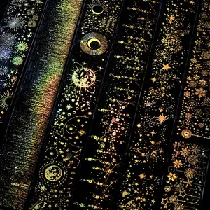 Starry Sky Pattern Washi Tape, 1 Roll/bag Self Adhesive Decorative Tape, DIY Decorative Tape for Scrapbooking, Journaling, Gift Wrapping