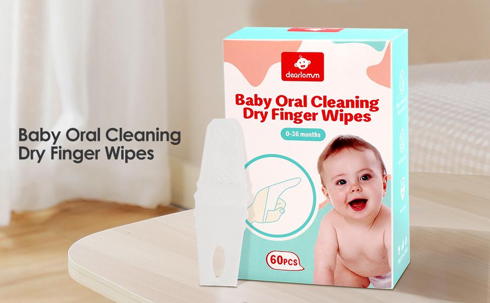 Toddler Baby Dry Wipes, Baby Newborn Tongue Cleaner, 60PCS Disposable Infant Wipes Clean Baby Mouth,Gauze Gum Cleaner Toothbrush Baby Oral Cleaning Stick Dental Care