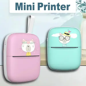 Mini Printer, USB Rechargeable Wireless BT Connection Thermal Printer, Portable Handheld Printer, Portable Inkless Gift Printer for Photos Receipts Notes Memo Label