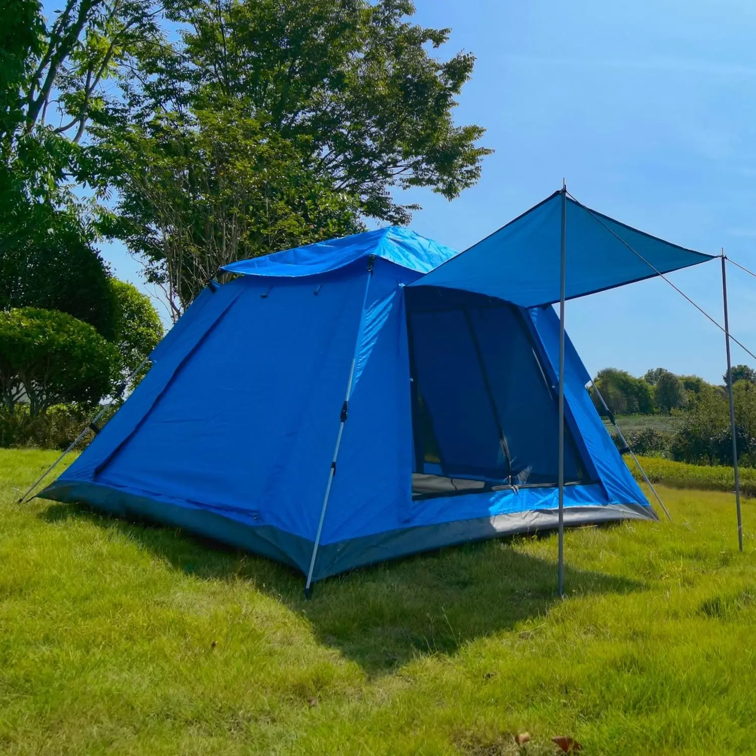 Instant Camping Tent 7.08 x 7.08 x 4.66 Ft for 2/3/4 People Automatic Dome, Pop-up Windproof Family Trip Camp, Backpacking Easy Setup Canopy, Hiking Mountaineering Hut, Waterproof UV-resistant Durable Shelter