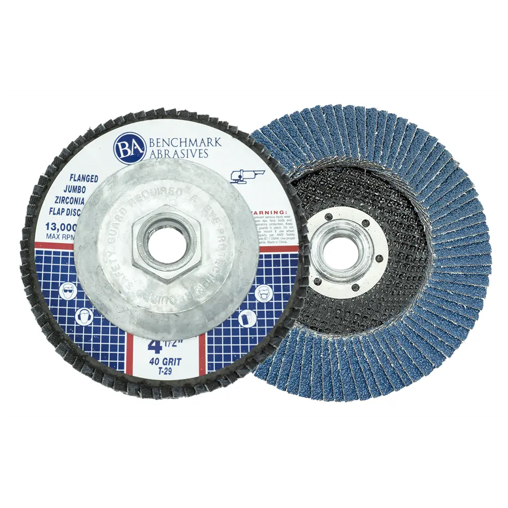 4-1/2 inches T29 Zirconia High Density Flap Disc, 5/8"-11 Hub Mount, Abrasive Flaps, Heavy Removal, Self-Sharpens - 1 Piece, T29 Angle