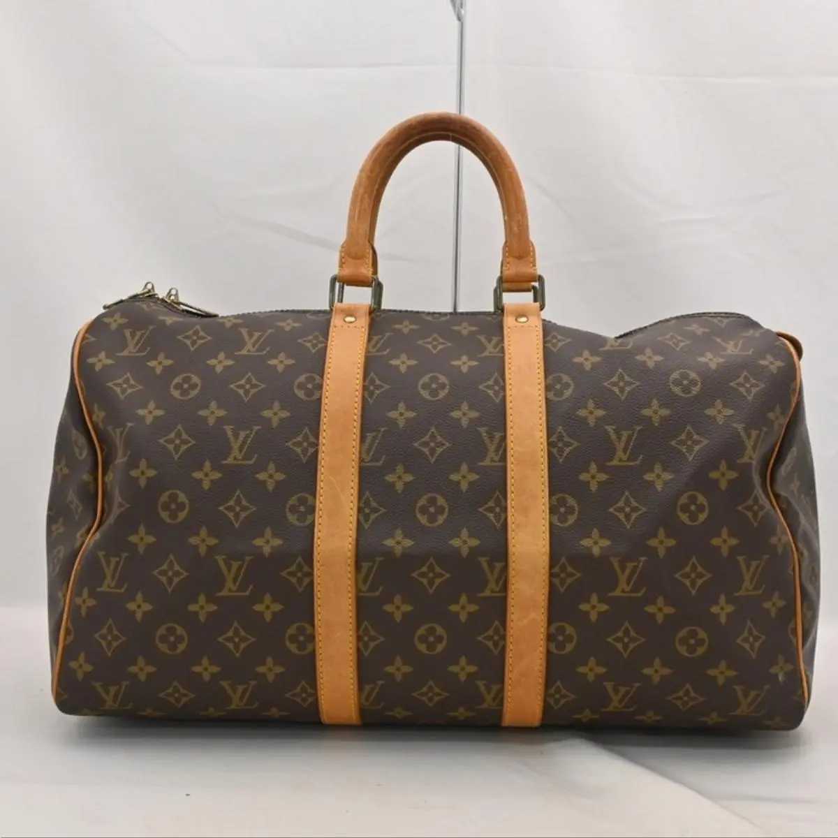 Pre-owned Louis Vuitton As Shown Tote Bags Monogram Keepall 45 Boston Handbag Vintage Brown Leather lv9942dn