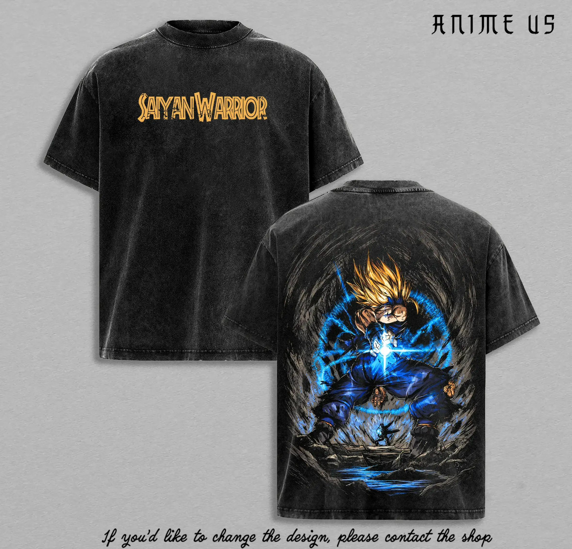 Vintage Washed DBZ T-Shirt, Men's Gohan vs Cell Anime Graphic Tee, Oversized Streetwear Casual Short Sleeve Cotton Top