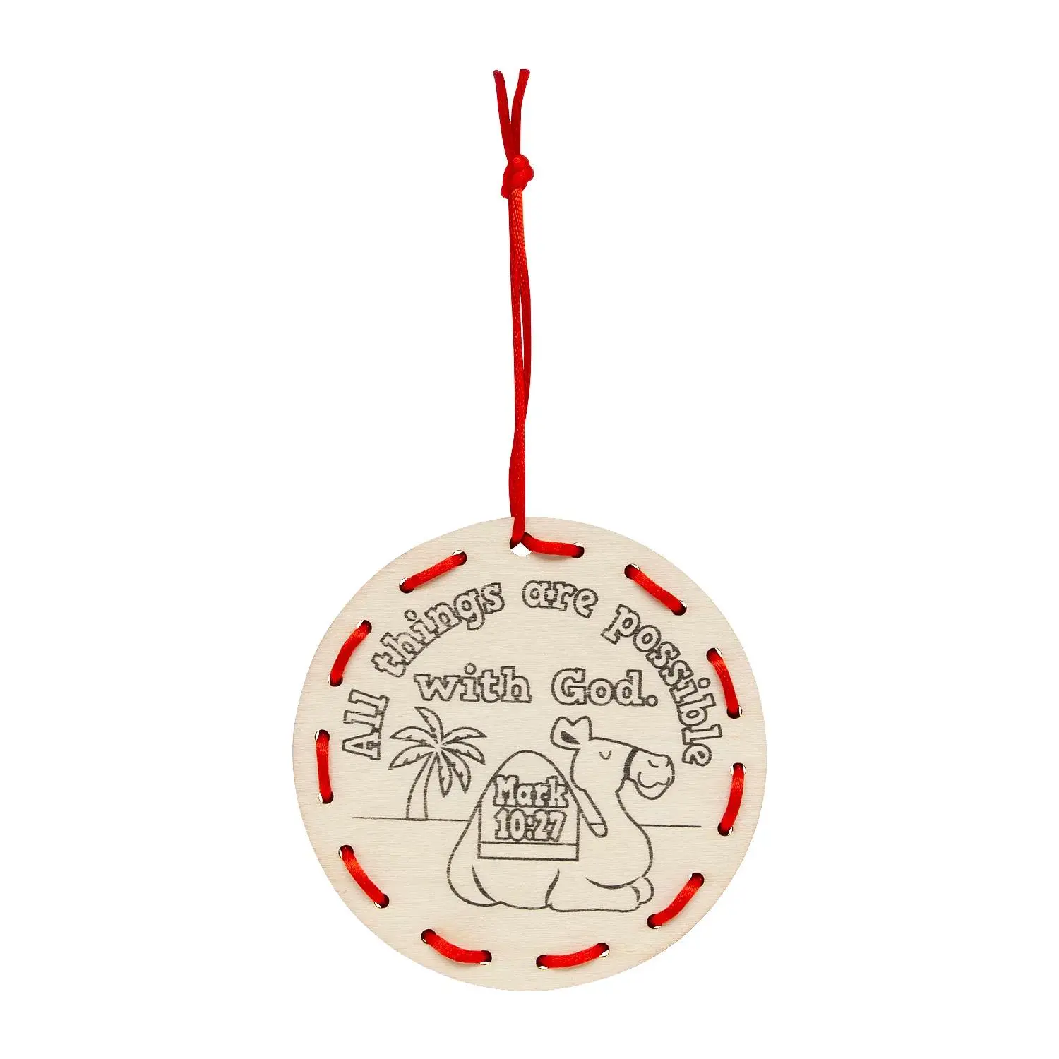 Color Your Own Mark 10 Lacing Ornaments - 12 Pc.