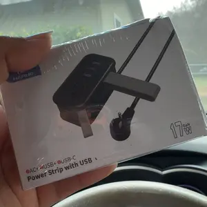 Travel Power Strip, 4FT Wrapped Short Extension Cord, 2 Outlets and 3 USB Ports (1 USB-C), Compact Hotel Travel Essential, Cruise Approved