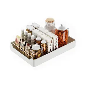 Pull Out Organizer Multifunctional Single Layer Sundries Storage Holder Durable Large Dish Organizer for Kitchen Cabinet Sturdy Long Lasting 1 Pack