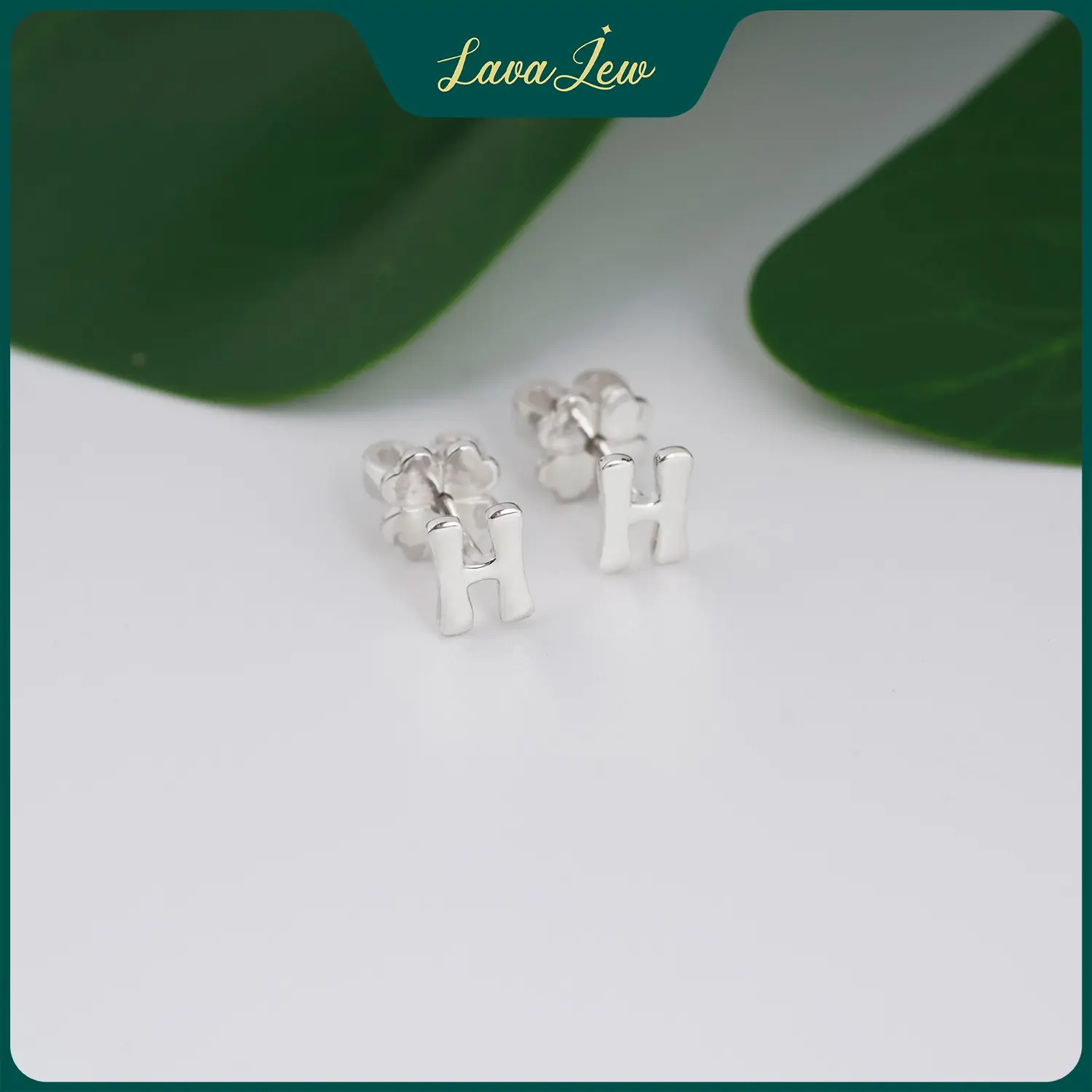 LavaJewelry Personalized Initial Earrings, Sports earrings, Silver Jewelry, 925 Silver Earrings for Women, Girls
