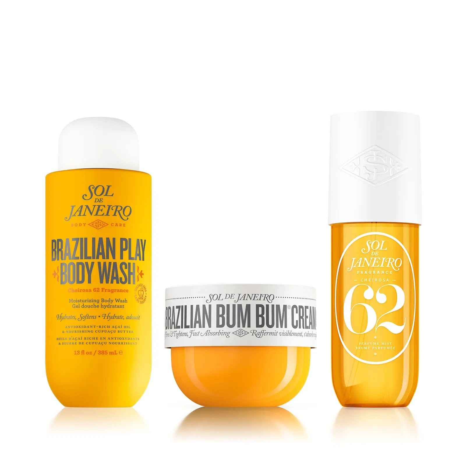 Sol de Janeiro Brazilian Obsession 3-Piece Scented Body Care Set - Pistachio, Salted Caramel & Vanilla Fragrance, Bum Bum Cream, Daily Body Wash, Perfume Mist, Moisturizing Hydration