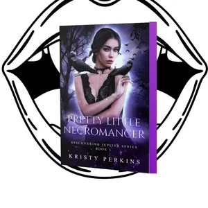 Kristy Perkins Dark Romance Pretty Little Necromancer Discovering Jupiter Book 1 with metallic purple painted edges