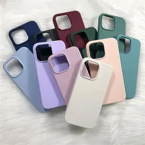 For iPhone 11 12 13 14 15 16 17 Air Pro Max Mini XR X XS 8 7 6 Plus Silicone Case Luxury Phone Cases Original Liquid Shockproof Soft Cover