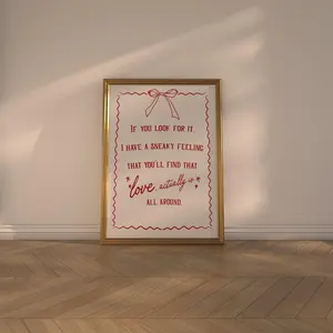 Love Actually Christmas Print - Quirky Kitchen Wall Art, Unique Xmas Poster for Modern Holiday Décor, Fun Gift Idea