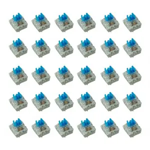 30 count Clicky Mechanical  Blue Type with White Base  Design Pre Lubricated  for Gaming Keyboard and Typing Keyboard