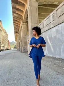 CATE Microfiber Legging Set-Light Navy