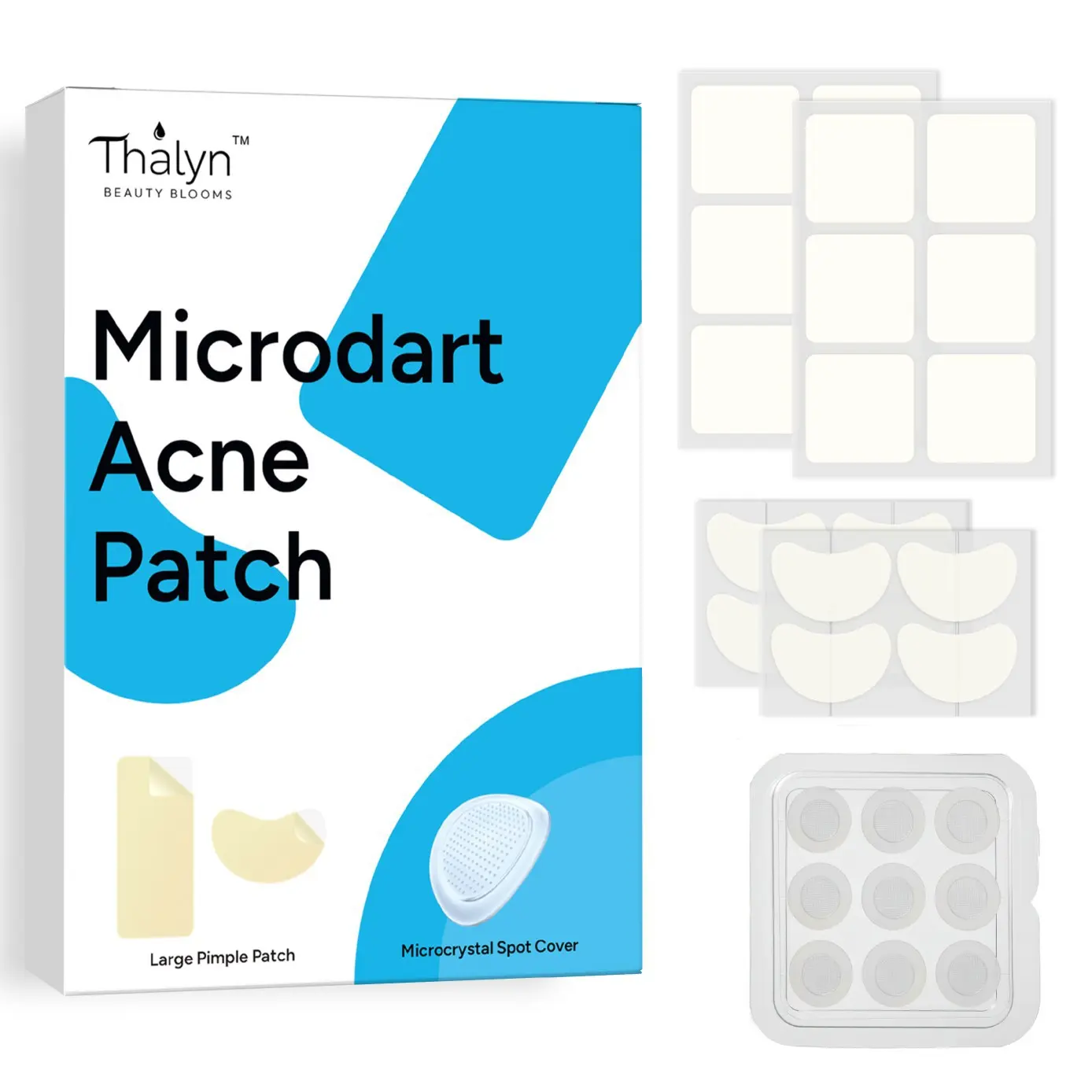 Colloidal Gel Microneedle Acne Pimple Patch with Centella Asiatica, Anti Blemish, Acne Patches, Blemish Barrier Patches, 38pcs Combination for Skin Cleansing and Flaw Coverage, Various Shapes for Targeted Use