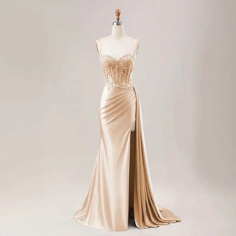 ZAPAKA Elegant Silver Champagne Sequin Mermaid Evening Gown with High Slit for Red Carpet & Gala Events Charming Summer Party Dress - TikTok Shop ZAPAKA Elegant Silver Champagne Sequin Mermaid Evening Gown with High Slit for Red Carpet & Gala Events Charming Summer Party Dress - TikTok Shop