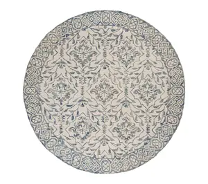 Dip Dye Fleur 9' x 9' Round Wool Rug by Valerie