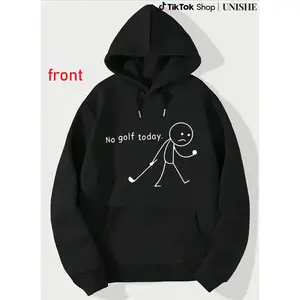Unisex No Golf Today Hoodie – Funny Sad Stickman Golf Gift Clothing
