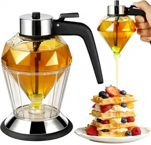 Bee Decorative Glass Honey Jar | No-Drip Syrup & Honey Dispenser 8oz