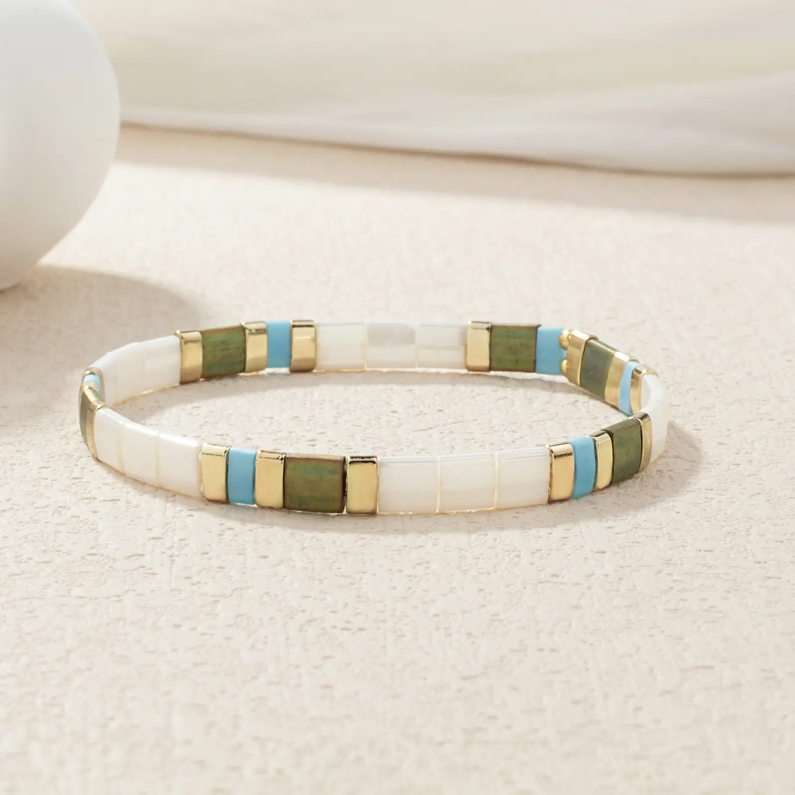 KELITCH Colorful Tila Beads Bracelets Miyuki Stackable Stretch Bracelets Mixed Friendship Bracelets 6.75 Inch Waterproof & Stylish Beaded Handwear