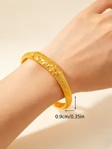 Dubai Hollow Cuff Bracelet for Women, Casual Ethnic Style, Handmade Jewelry, Wedding Accessory, All Seasons