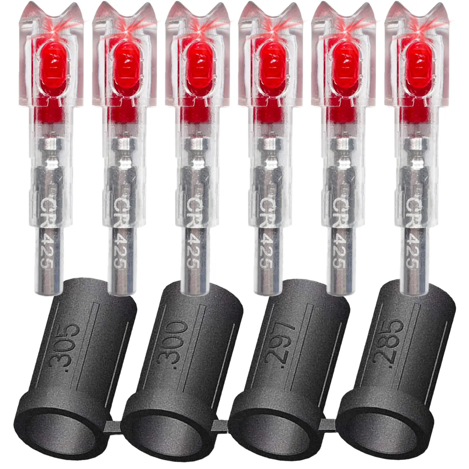 6 pcs Crossbow Bolts Lighted Nocks with .285 .297 .300 .305 Bushings with On/Off Switch Sport Equipment