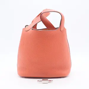 Pre-owned HERMÈS leather Tote Bags Hermes Clemence Picotin Lock 18 handbag