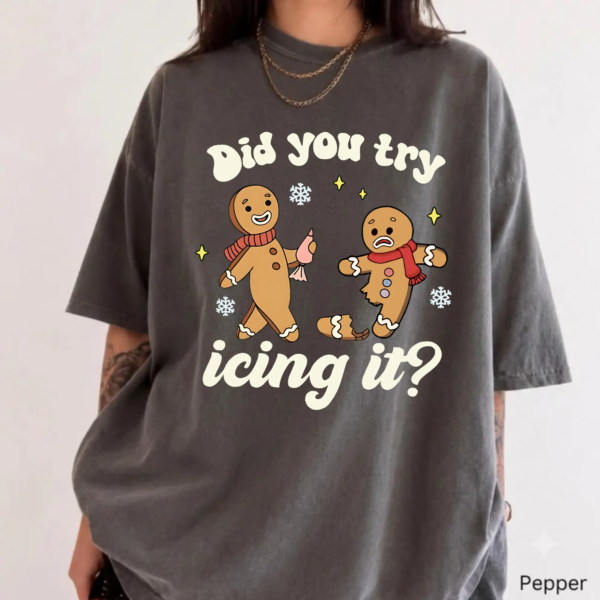 Comfort Colors Try Icing It Christmas Shirt, Funny Gingerbread PT Graphic Tee, Physical Therapist Holiday T-Shirt, Athletic Trainer Christmas Apparel, Healthcare Gift