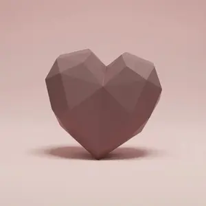 Heart Shaped Gift Box Waterproof Plastic Flower Box Faceted Design Flower Container Recyclable for Partners, Anniversary