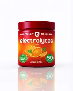 Keppi Orange Electrolytes Powder Sugar Free Hydration Drink Mix 50 Servings Keto Fasting Friendly
