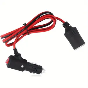 6.5Ft Car Cigarette Lighter Splitter with Switch, 12-24V Car Charger Splitter with 15A Fuse, Automotive Cigarette Lighter Socket Universal Power Adapter for Car, Truck, SUV (1 to 1)