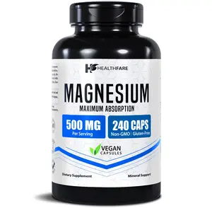 HealthFare Magnesium 500mg | 240 Veg Capsules | High-Absorption Formula