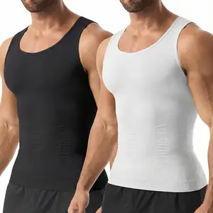 1-2 Pieces Men's Compression Shirt Vest, Compression Vest, Fit Men's Body Shaper, Sleeveless Top, Breathable, Lightweight Stretch, Comfortable Sportswear, Fitness Vest,